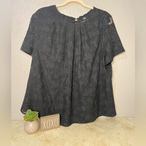 Ann Taylor Black Floral Top